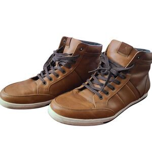 Aldo Brown Leather High-Top Sneakers Men's Size 10